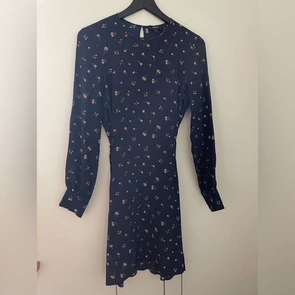 THEORY Floral Print Lace-Up Silk Dress - Picture 6 of 9